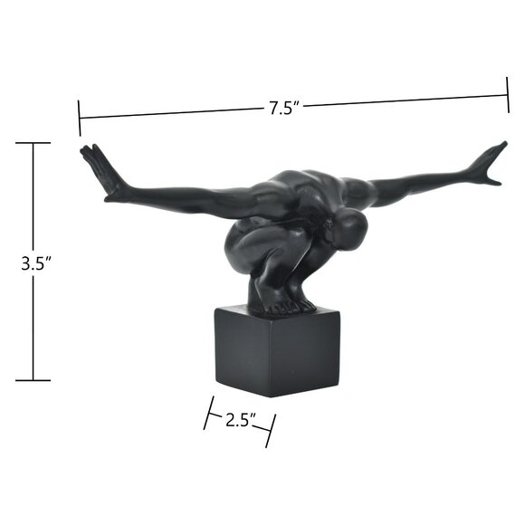 Adam & Friends Home Decor Take-A-Bow Man Sculpture | 1-Piece | Black - Picture 4 of 7